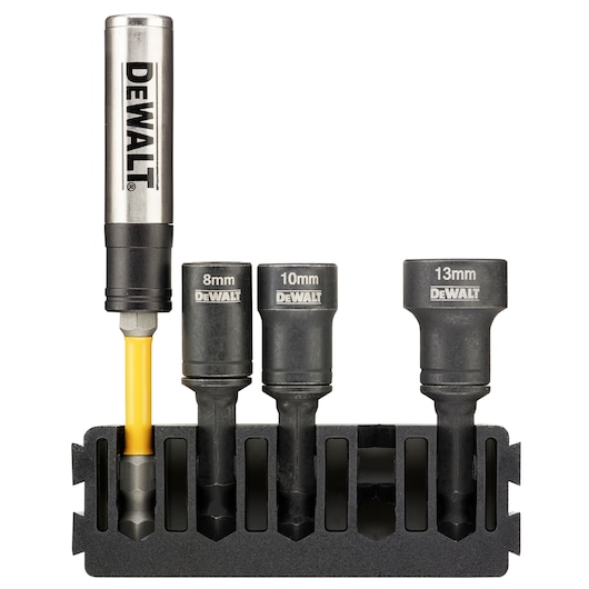 THIS IS A DEWALT 4 PIECE CLEANABLE NUT DRIVER & TORSION BIT HOLDER 