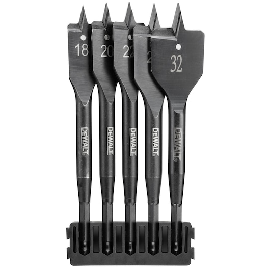 THIS IS A DEWALT 5 PIECE EXTREME FLATWOOD BIT MIX BAR