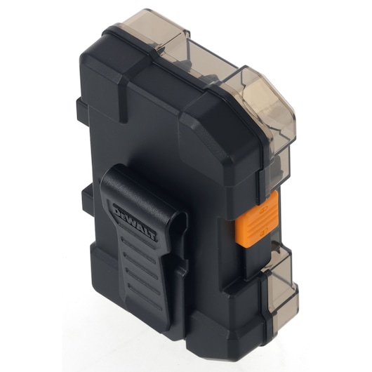 Rear view of the Limited Edition DEWALT/McLaren screwdriver bit set case