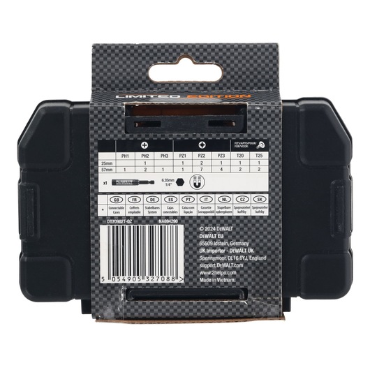 Limited Edition DEWALT/McLaren screwdriver bit set in case in pack