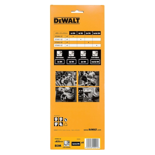 835mm 14/18TPI Band Saw Blade Metal and Plastic (4 Pk)