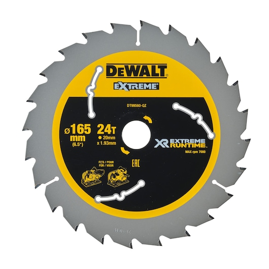 XR EXTREME® RUNTIME™ 165mm x 20mm 24T Circular Saw Blade