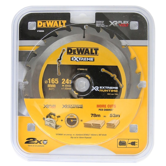 XR EXTREME® RUNTIME™ 165mm x 20mm 24T Circular Saw Blade