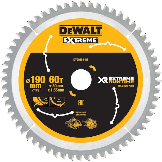XR EXTREME® RUNTIME™ 190mm x 30mm 60T Circular Saw Blade