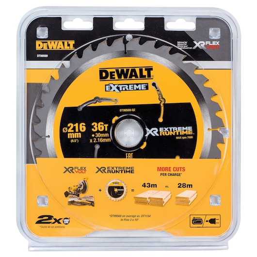 XR EXTREME® RUNTIME™ 216mm x 30mm 36T Circular Saw Blade