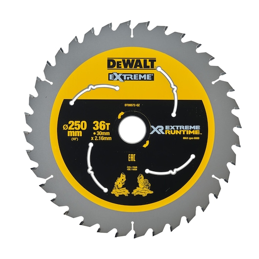 XR EXTREME® RUNTIME™ 250mm x 30mm 36T Circular Saw Blade