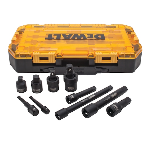 10 Piece 3/8" 1/2" Impact Accessory Set in Toughbox