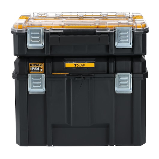 TSTAK IP54 Deep Box & Organiser Bundle front view lid closed