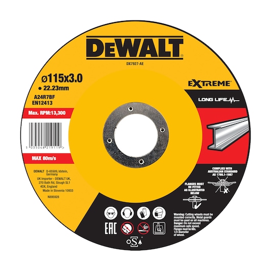 EXTREME® 125mm x 3mm x 22.23mm Type 42 Metal Cutting Wheel